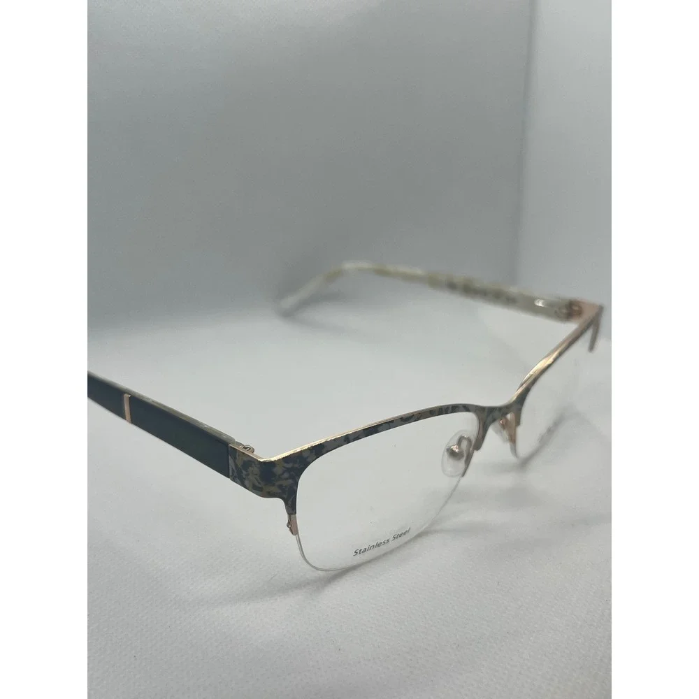 L.A.M.B. LA091 Designer Eyeglasses Frames Gold Stainless Steel Unique Pattern‎